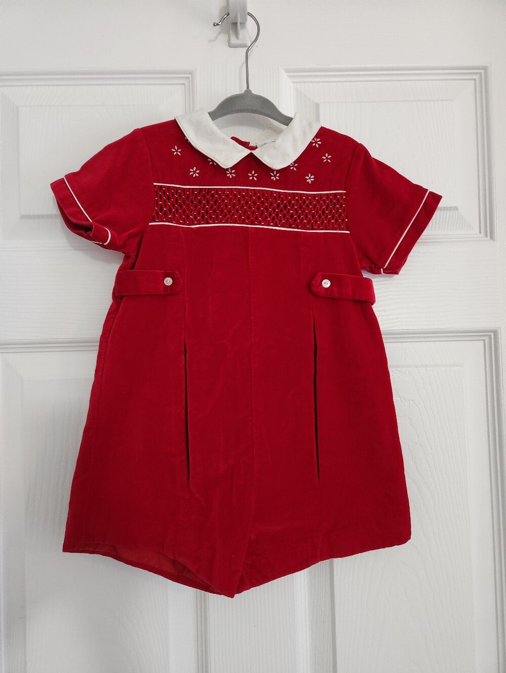 Alison Scott Classic Boys Romper Christmas Theme  Peter Pan Collar 4T Vintage